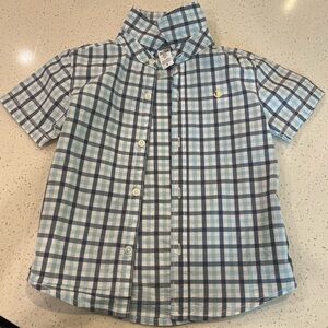 Carter’s Blue Paid Button Down with Anchor Size 3T